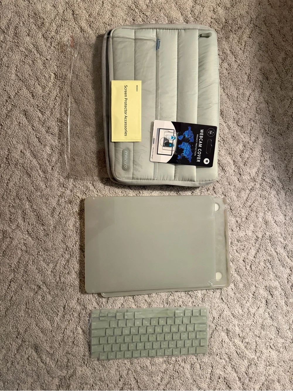 13 in. Laptop Accessory Kit in Light Green - Sleeve, Keyboard, and Screen Cover